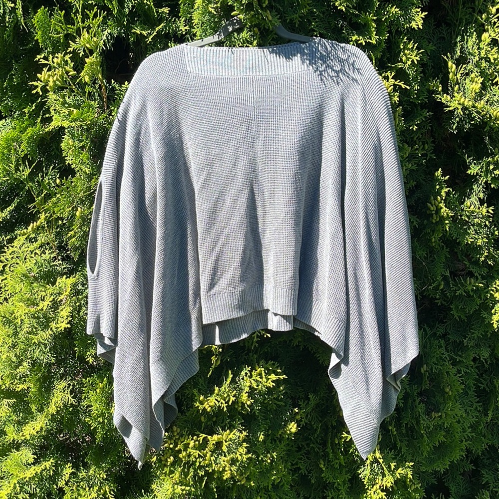 Lululemon Grey knit poncho with arm holes